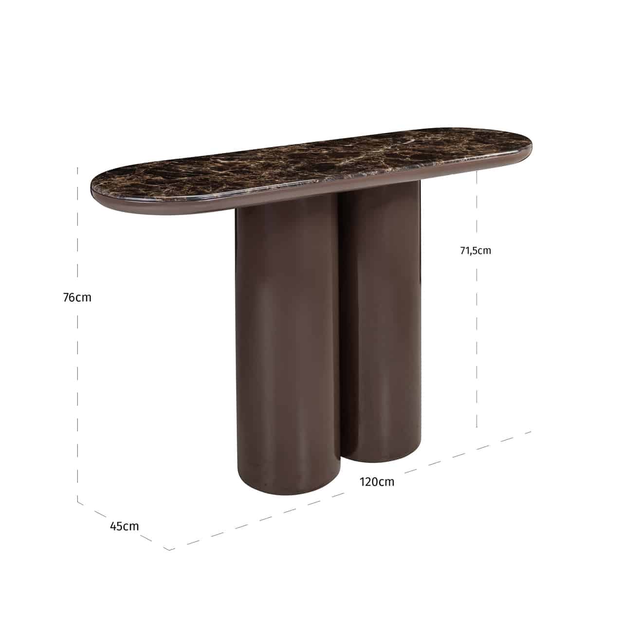 Richmond Interiors wandtafel Almundi 120x40x76 cm keramiek