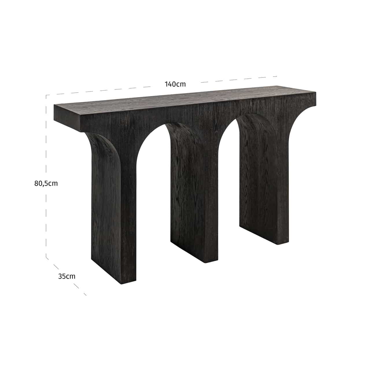 Richmond Interiors wandtafel Ashford140x35x80,5 cm eiken