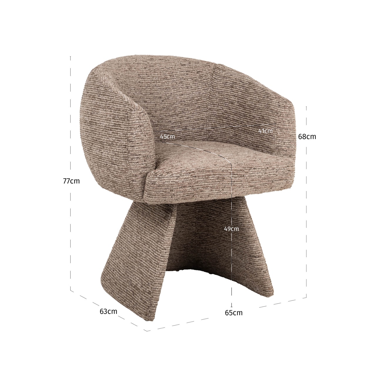 Richmond interiors eetkamerstoel Quiriro draaibaar met arm mocca