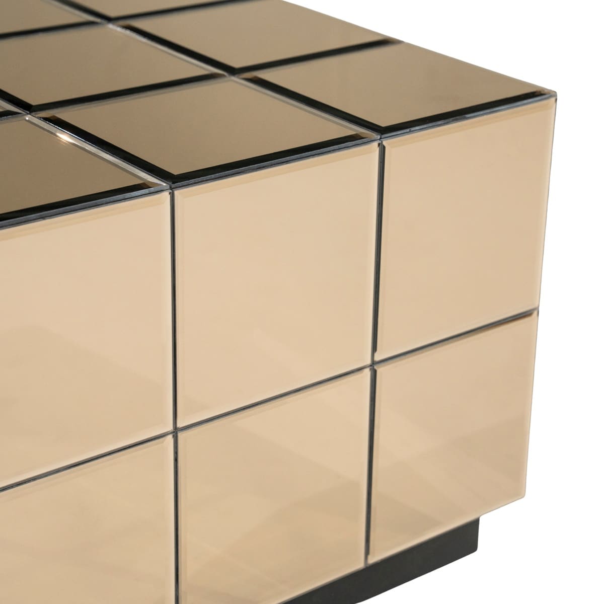 By-Boo salontafel Flectron bruin 60x60x35 cm glas