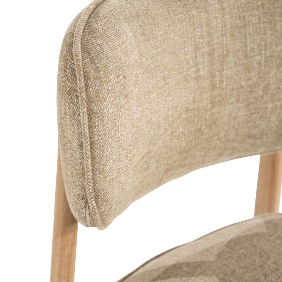 Eleonora eetkamerstoel Rune taupe onderstel naturel