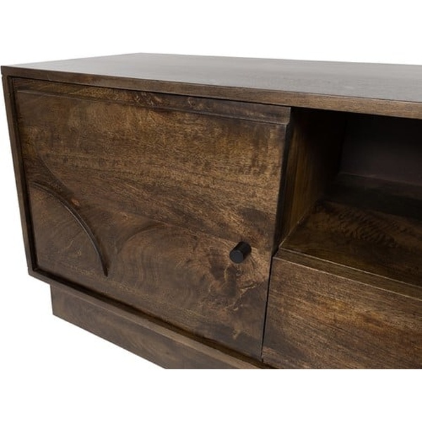 detailfoto Nijwie MySons TV dressoir 150 met 2 deuren, 1 lade en 1 open vak, Mango Brown Walnut - Kaapstad Collection