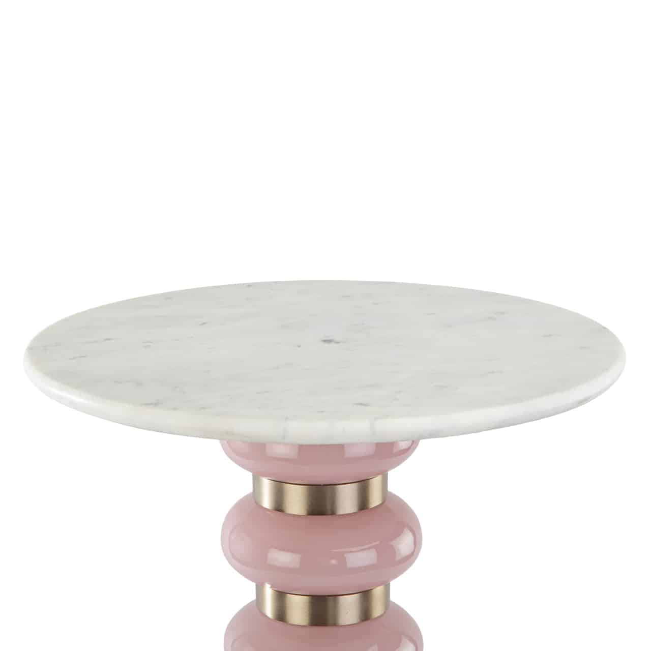Richmond Interiors bijzettafel Villeray roze 40x40x53 cm marmer