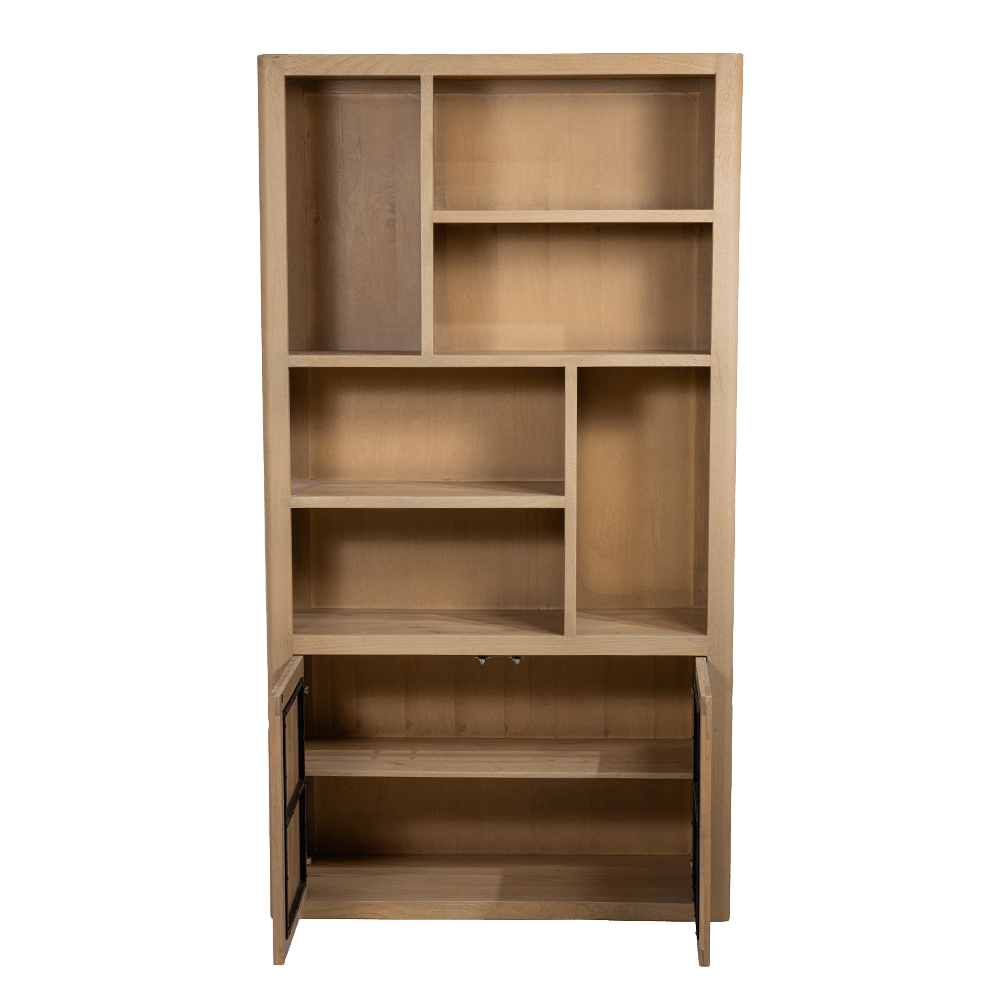 Tower Living boekenkast Tenna 120x45x220 cm mangohout naturel