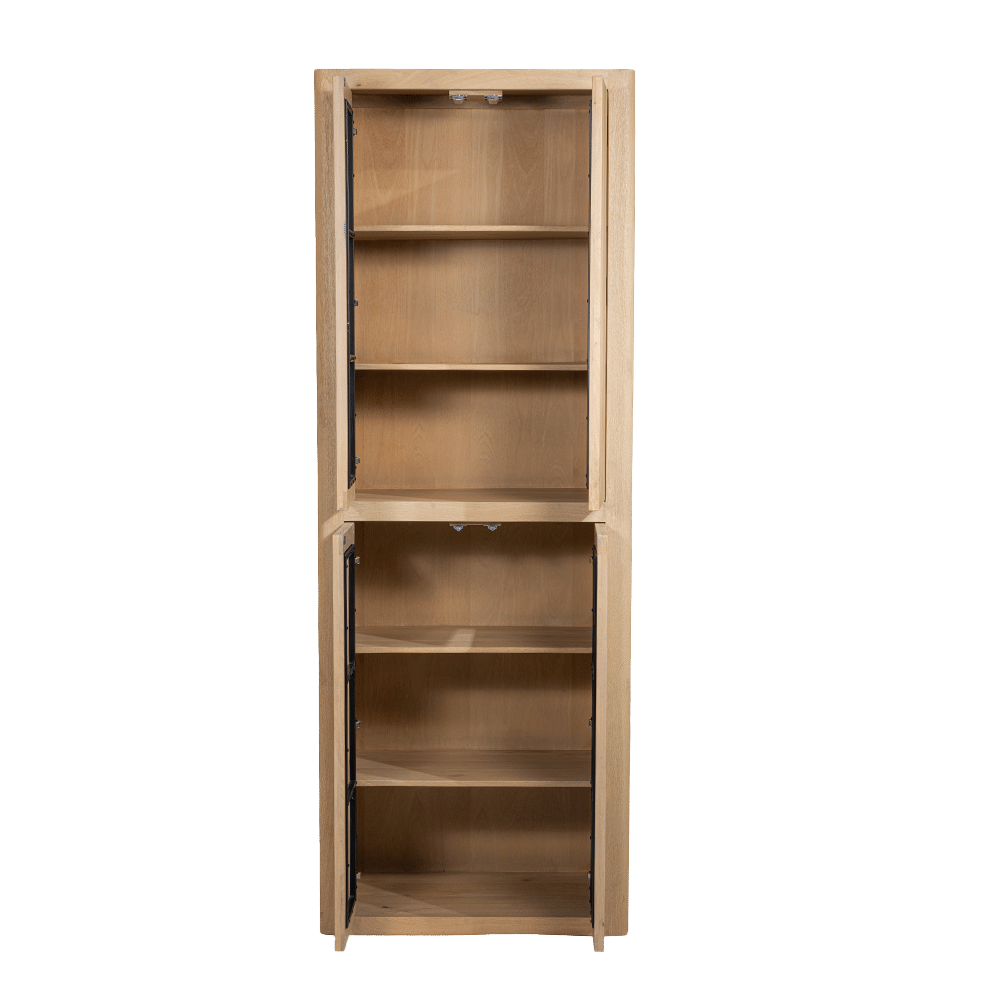Tower Living opbergkast Tenna 80x45x220 cm 4 deurs mangohout naturel
