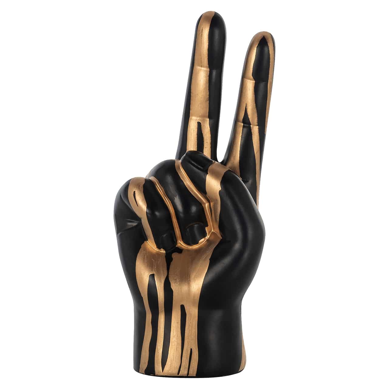 Richmond Interiors deco object hand peace black/ gold
