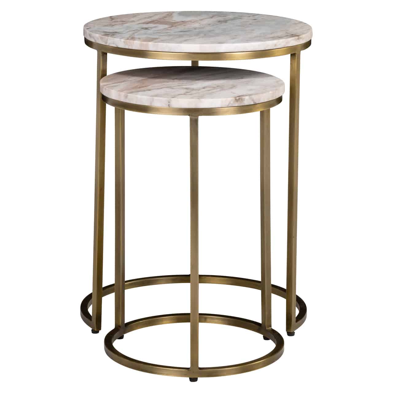 Richmond Interiors bijzettafel Bottega set van 2 marmer