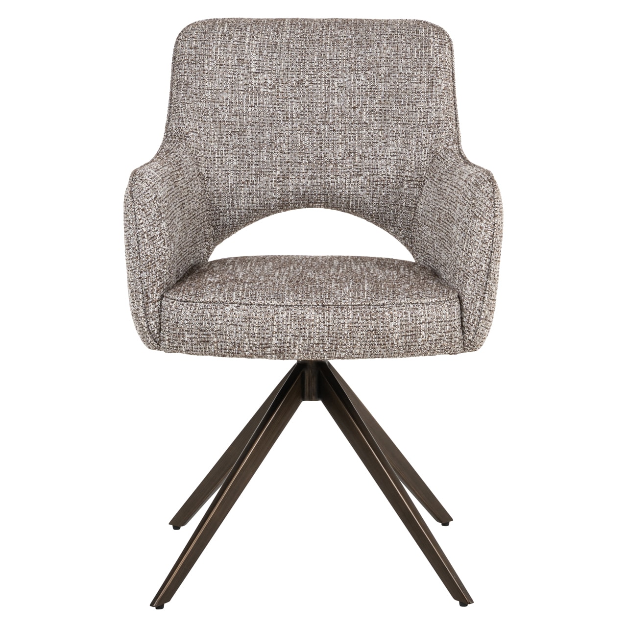 Richmond interiors eetkamerstoel Ginerva draaibaar met arm earth tweed