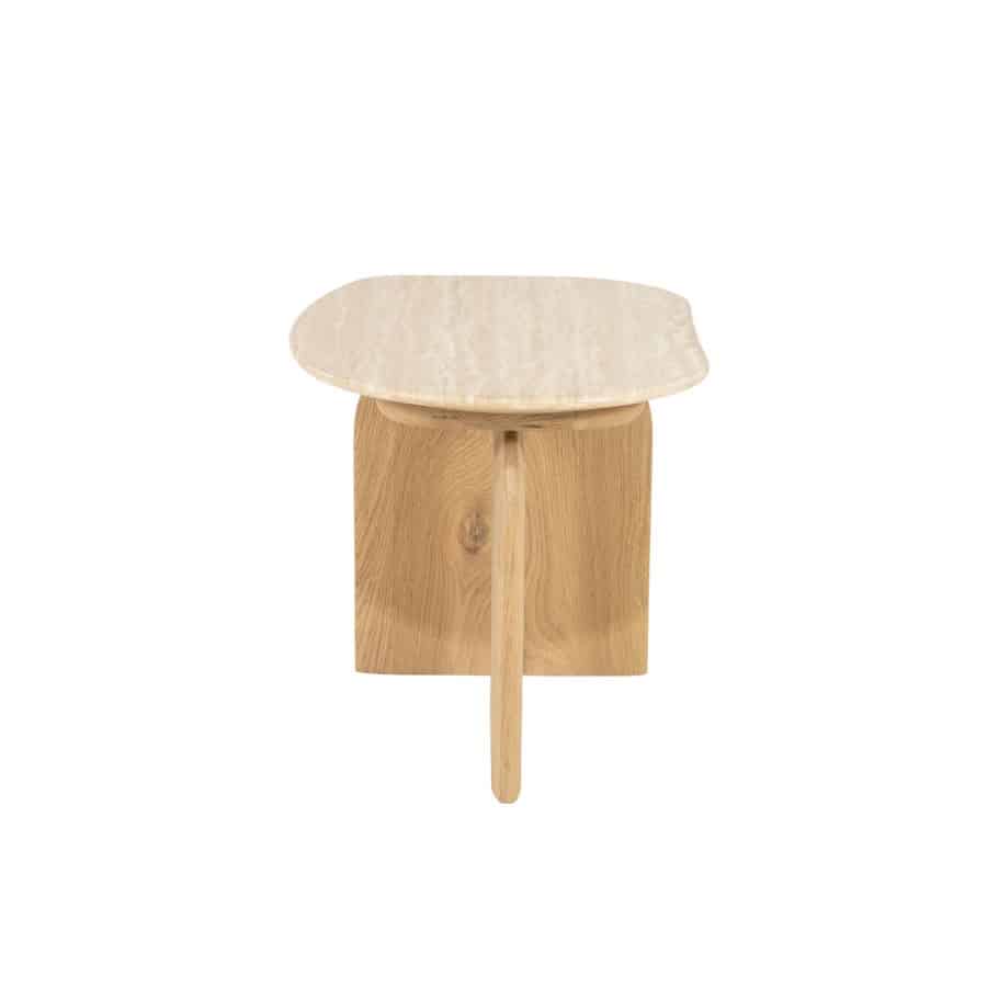 Eleonora bijzettafel Lova 60x38x40 cm travertin