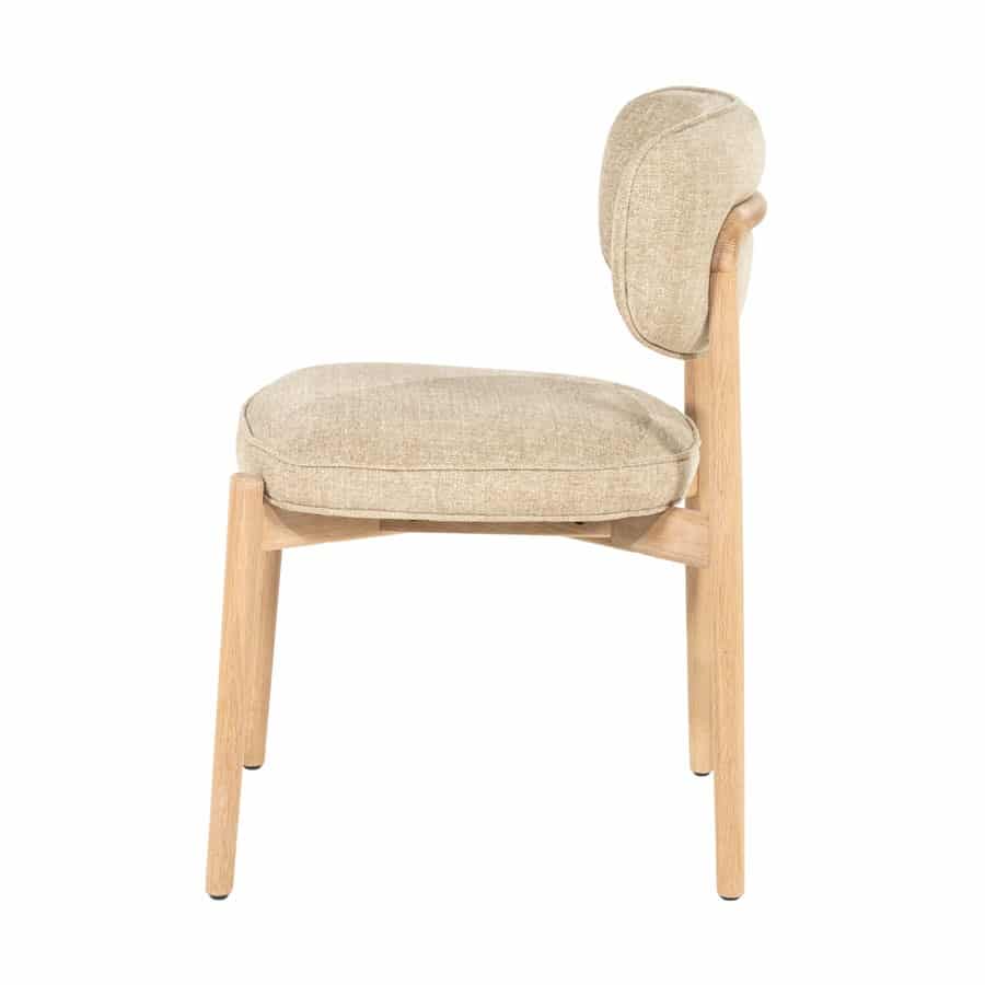 Eleonora eetkamerstoel Rune taupe onderstel naturel