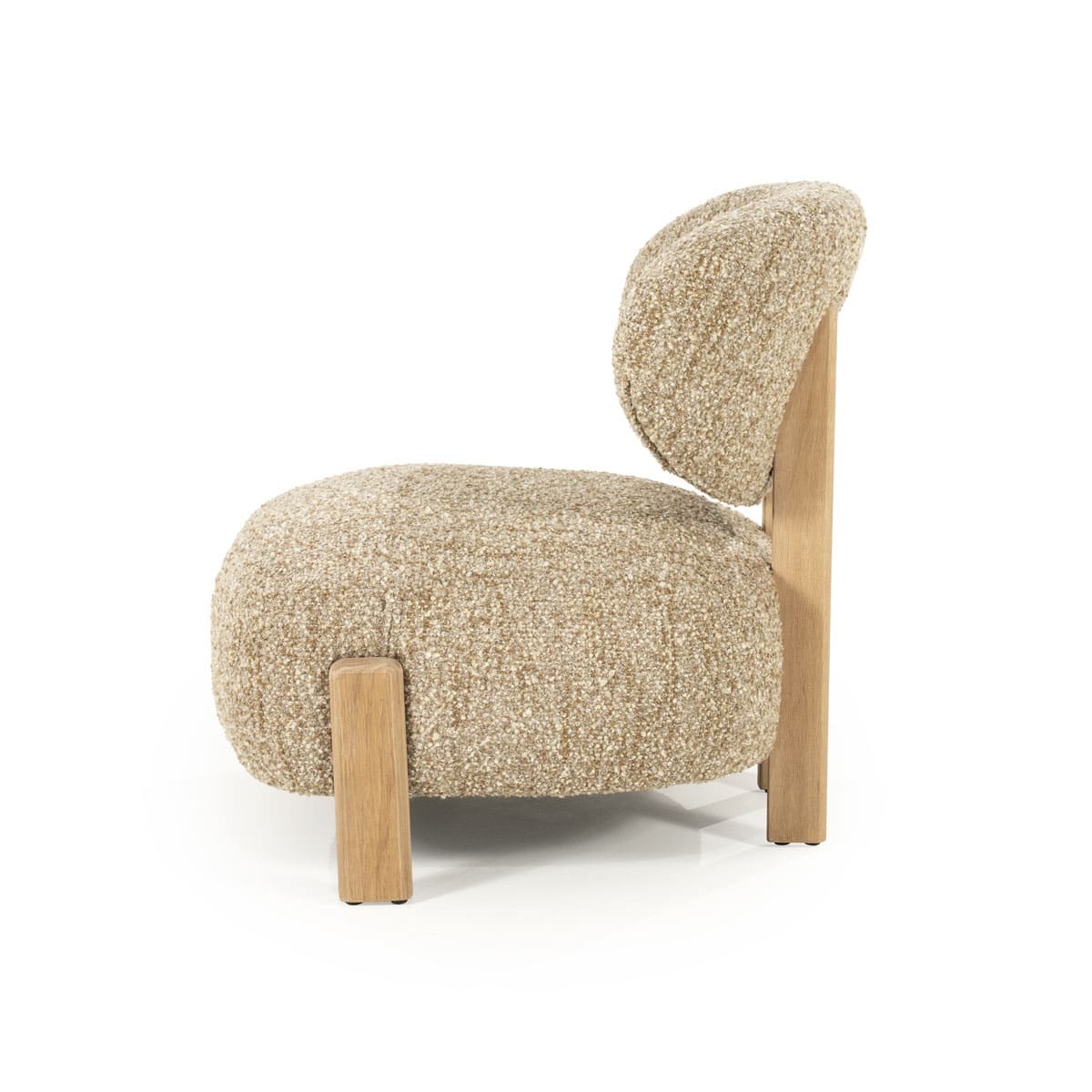 Eleonora fauteuil Reza taupe onderstel naturel