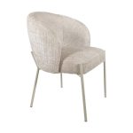 zijkant Nijwie MySons eetkamerstoel Adele - beige poten - Cremona - Taupe 04 - Star Collection (Set van 2)