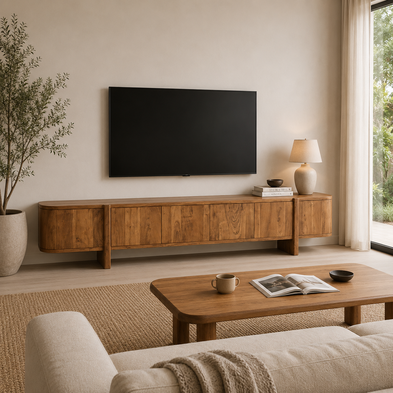 Eleonora tv meubel Julian 240x43x50 cm acacia